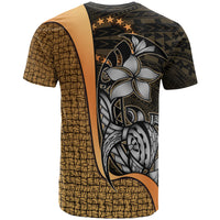 Cook Islands Polynesian Custom T Shirt Gold Turtle with Hook - Polynesian Pride