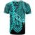Tahiti Polynesian T Shirt Tribal Wave Tattoo Neon Blue - Polynesian Pride