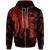Guam Zip up Hoodie Polynesian Wings (Red) Unisex Red - Polynesian Pride