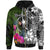 Chuuk Zip up Hoodie Turtle Plumeria Banana Leaf Unisex Black - Polynesian Pride