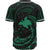 Papua New Guinea Polynesian Custom Personalised Baseball Shirt - Green Tribal Wave - Polynesian Pride