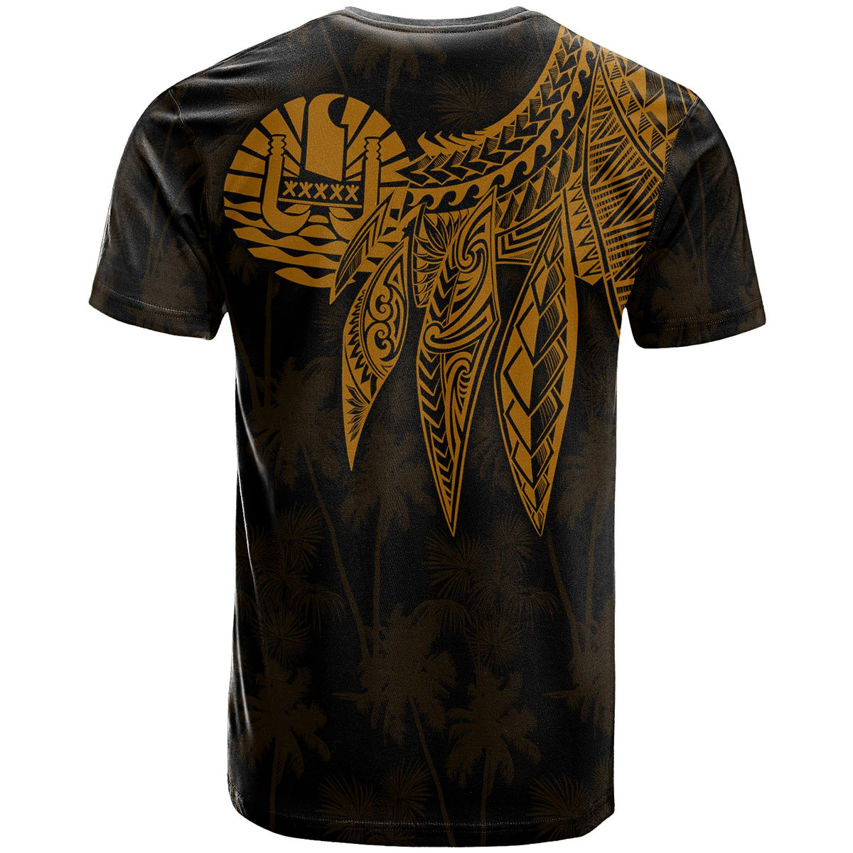 Tahiti T Shirt Polynesian Wings (Golden) - Polynesian Pride