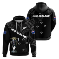 New Zealand Champions Rugby 2022 Hoodie LT12 Zip Hoodie Black - Polynesian Pride