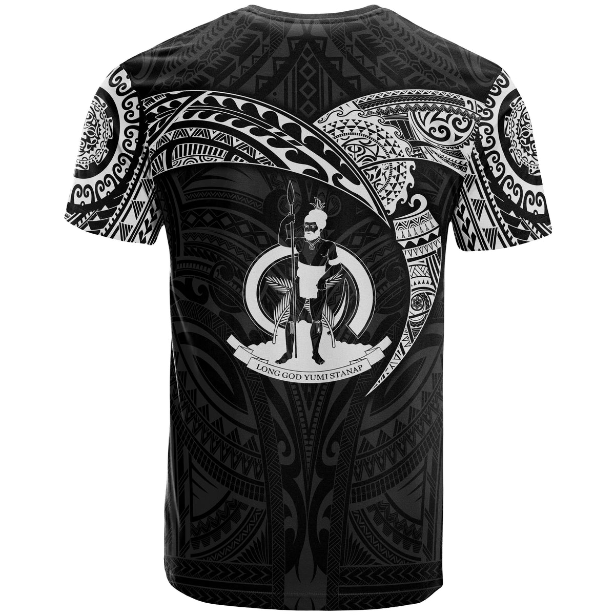 Vanuatu Polynesian T Shirt Full Color Heart Shield - Polynesian Pride