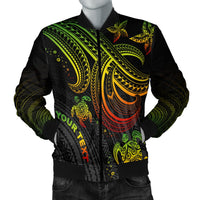 Polynesian Custom Personalised Men's Bomber Jacket - Reggae Turtle - Polynesian Pride