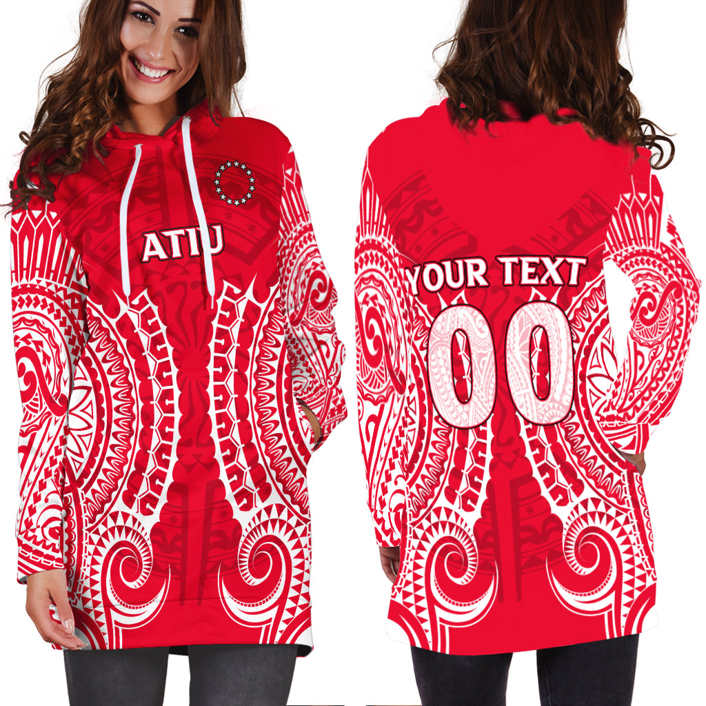 (Custom Personalised) Cook Islands Atiu Hoodie Dress - Tribal Pattern - LT12 - Polynesian Pride