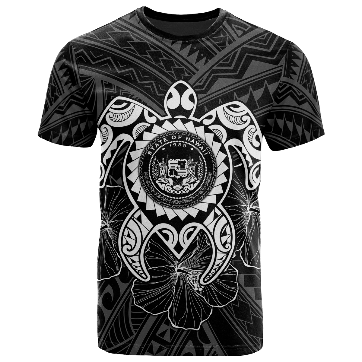 Hawaii Polynesian T Shirt Vintage Polynesian Turtle (White) Unisex White - Polynesian Pride