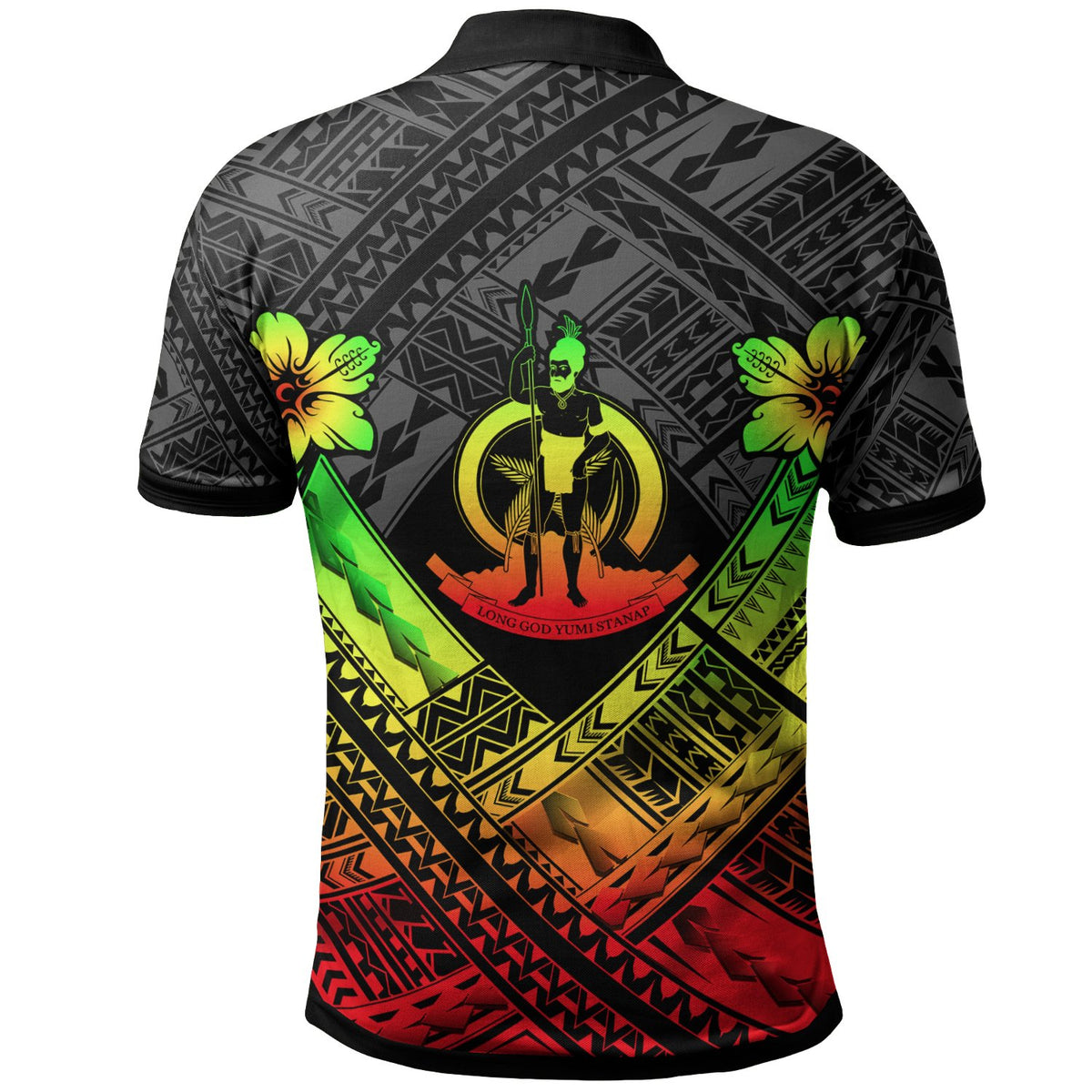 Vanuatu Custom Polynesian Polo Shirt Vanuatu Reggae Seal Camisole Hibiscus Style - Polynesian Pride
