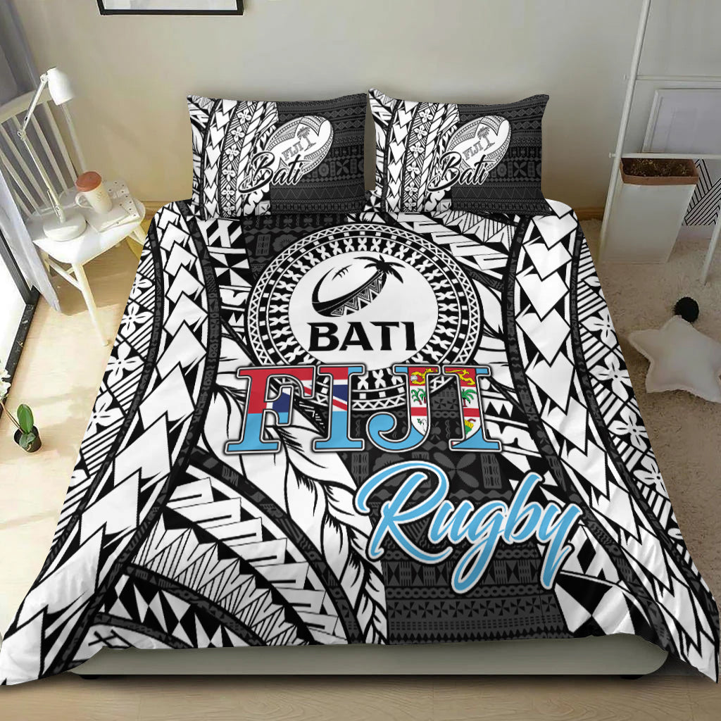 Fiji Rugby Bati Tapa Pattern Bedding Set - LT2 BLACK - Polynesian Pride