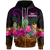 New Caledonia Polynesian Zip up Hoodie Summer Hibiscus Unisex Reggae - Polynesian Pride