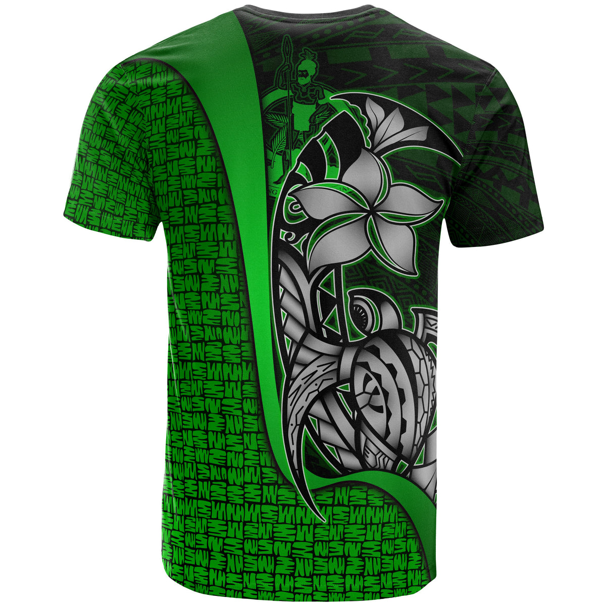 Vanuatu T Shirt Coat of Arm Green Turtle with Hook - Polynesian Pride