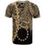 Cook Islands T Shirt Tribal Wave Tattoo Gold - Polynesian Pride