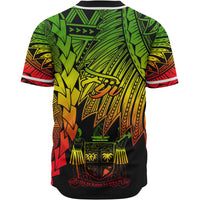Fiji Polynesian Custom Personalised Baseball Shirt - Tribal Wave Tattoo Reggae - Polynesian Pride