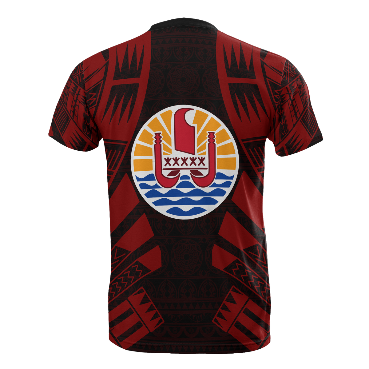 Tahiti T Shirt Tahiti FLag Polynesian Tattoo Red Style - Polynesian Pride