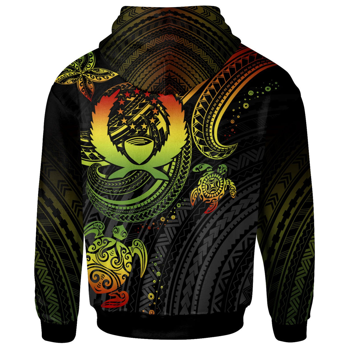 Pohnpei Custom Hoodie Reggae Turtle - Polynesian Pride