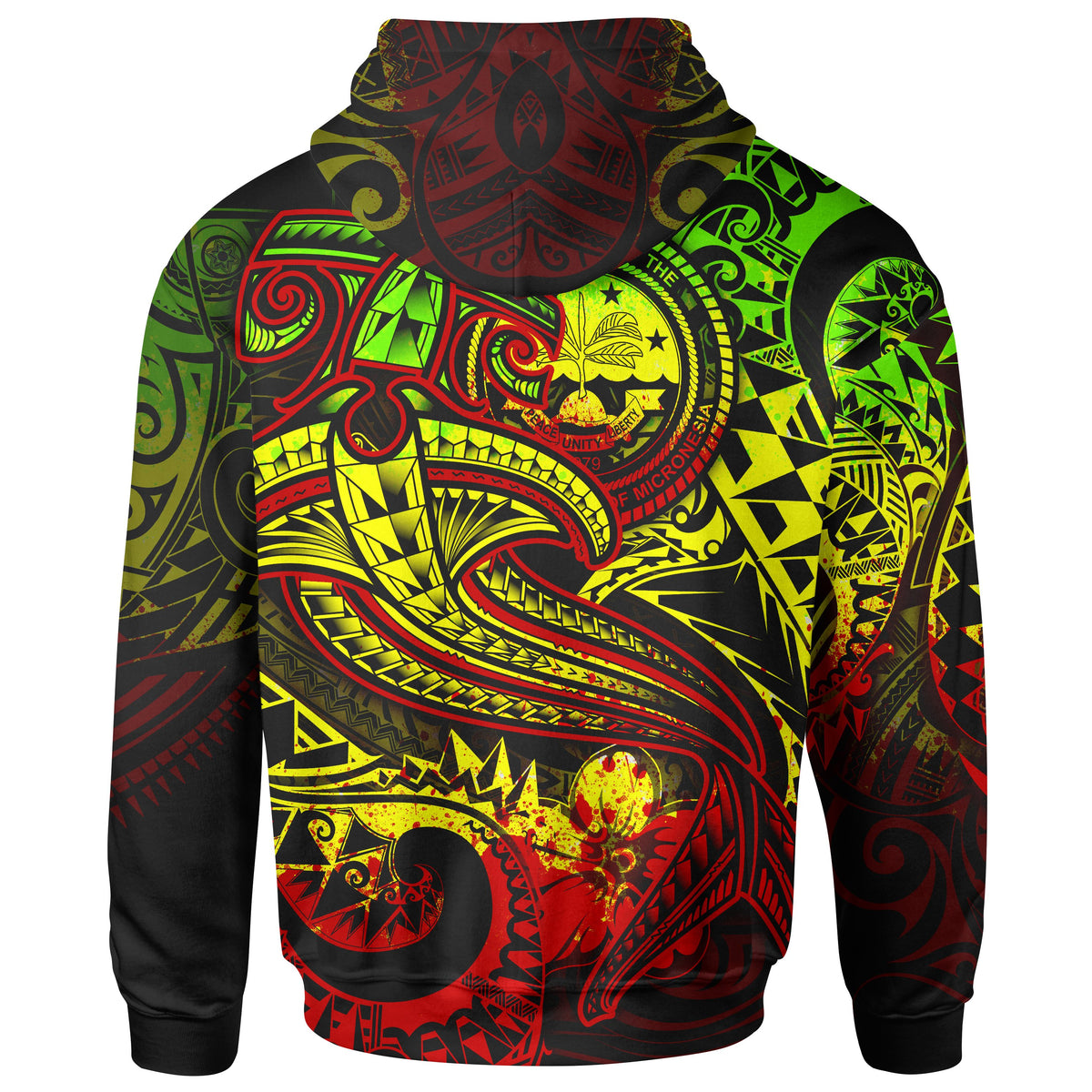 FSM Hoodie Reggae Shark Polynesian Tattoo - Polynesian Pride