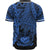 Samoa Polynesian Baseball Shirt - Tribal Wave Tattoo Blue - Polynesian Pride
