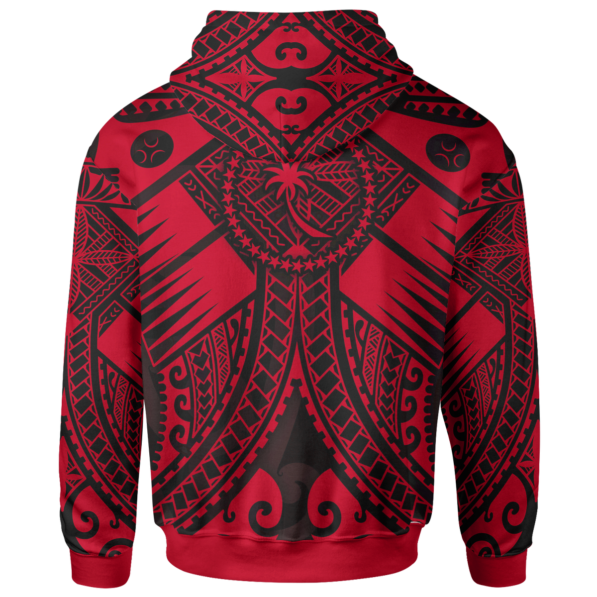 Chuuk Hoodie Red Seal with Polynesian Tattoo - Polynesian Pride