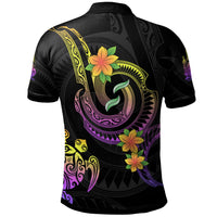 New Caledonia Custom Polo Shirt Plumeria Flowers with Spiral Patterns - Polynesian Pride