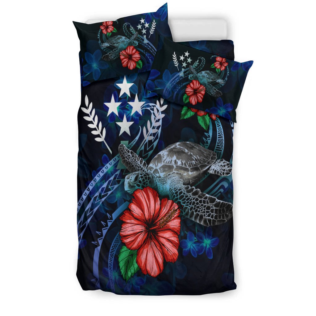 Kosrae Micronesia Bedding Set - Blue Turtle Hibiscus - Polynesian Pride