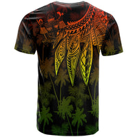 Fiji Custom T Shirt Polynesian Wings (Reggae) - Polynesian Pride
