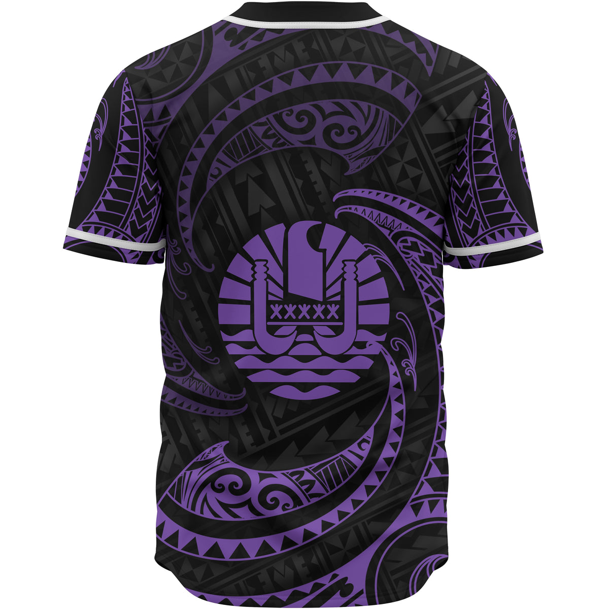 Tahiti Polynesian Baseball Shirt - Purple Tribal Wave - Polynesian Pride