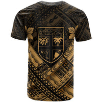 Fiji Polynesian Custom T Shirt Fijian Gold Seal Camisole Hibiscus Style - Polynesian Pride