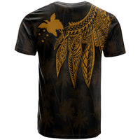 Papua New Guinea Custom T Shirt Polynesian Wings (Golden) - Polynesian Pride