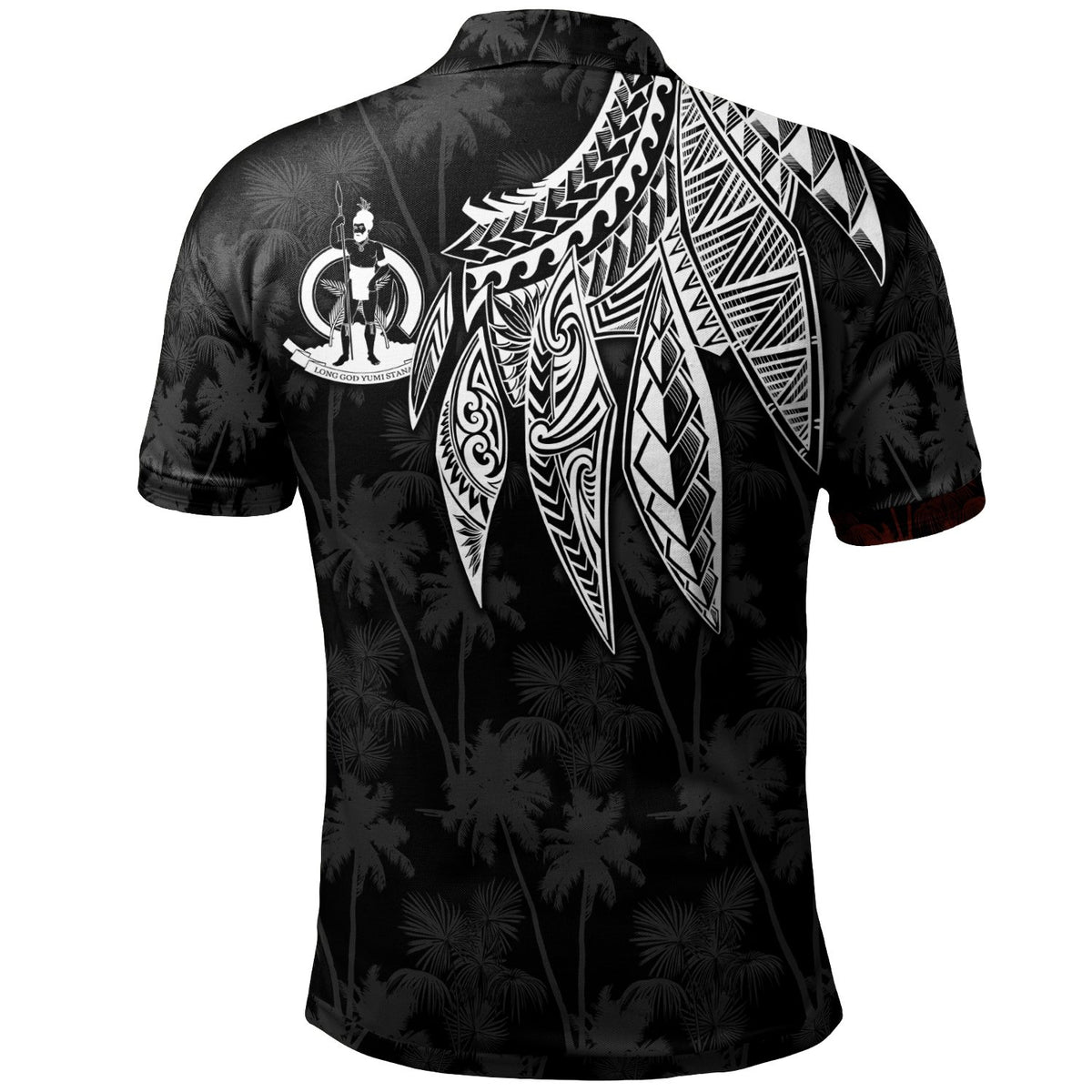 Vanuatu Polo Polynesian Wings (White) - Polynesian Pride