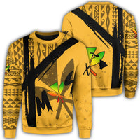 Hawaiian Map Kanaka Kakau Christmas Sweatshirt X - Style Unisex Yellow - Polynesian Pride