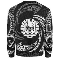 Tahiti Polynesian Sweater - White Tribal Wave - Polynesian Pride