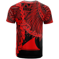 Tokelau Polynesian T Shirt Tribal Wave Tattoo Red - Polynesian Pride