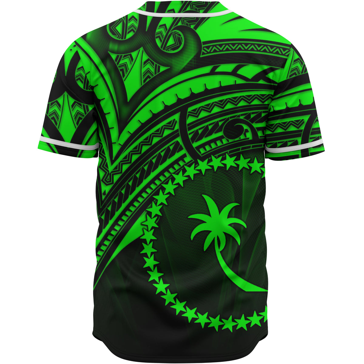 Chuuk State Baseball Shirt - Green Color Cross Style - Polynesian Pride