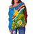 Torba PNG Day Off Shoulder Sweater Vanuatu and Papua New Guinea - Combine Flag Design LT4 - Polynesian Pride