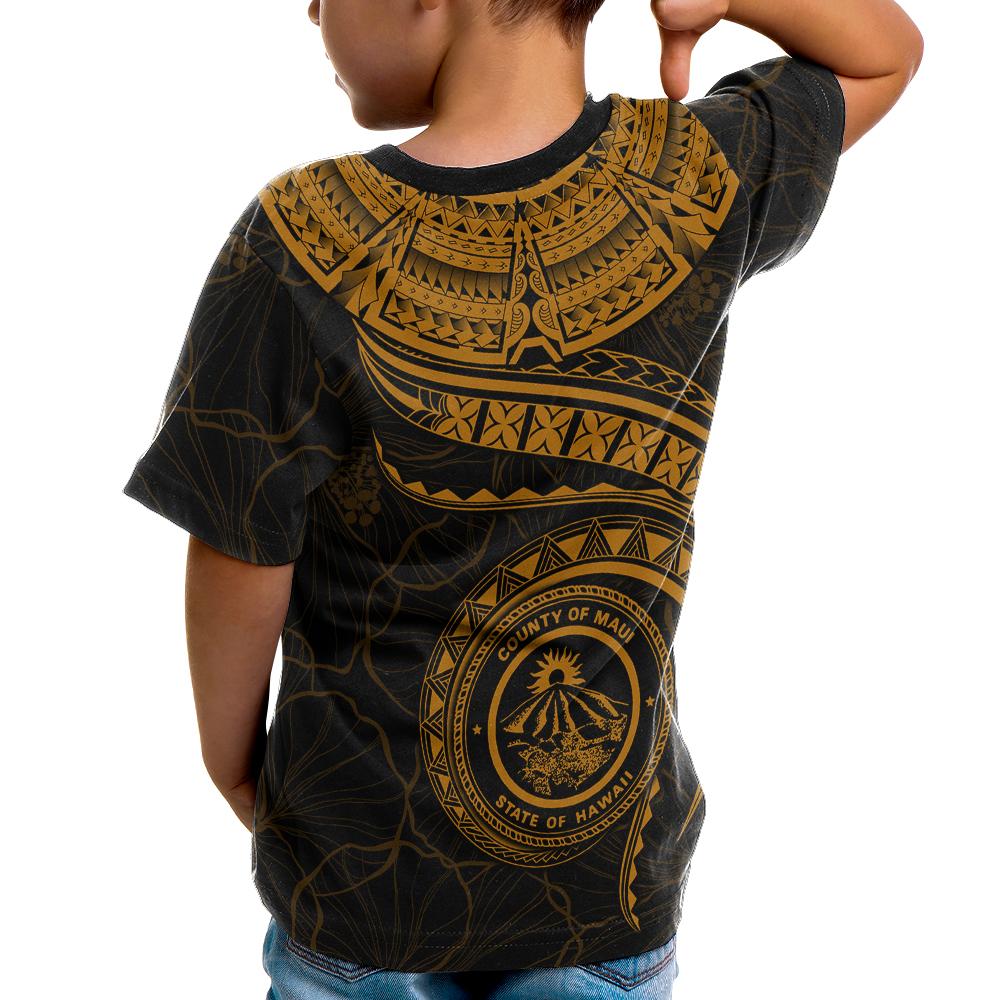 Polynesian Hawaii T Shirt Maui Polynesian Waves (Golden) - Polynesian Pride