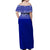 Tonga Off Shoulder Long Dress - Tongan Pattern Blue Ver1 - LT12 - Polynesian Pride