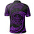 Palau Polynesian Polo Shirt Purple Tribal Wave - Polynesian Pride