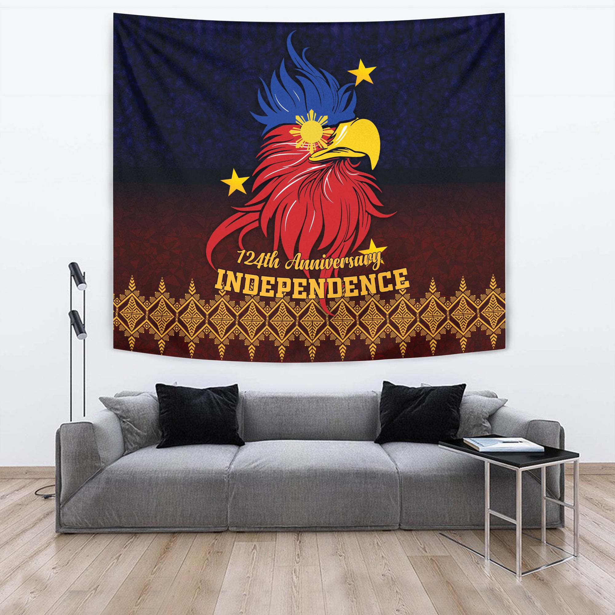 The Philippines Independence Anniversary 124th Years Tapestry - LT12 Wall Tapestry Blue - Polynesian Pride