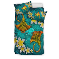 Papua New Guinea Polynesian Bedding Set - Manta Ray Ocean - Polynesian Pride