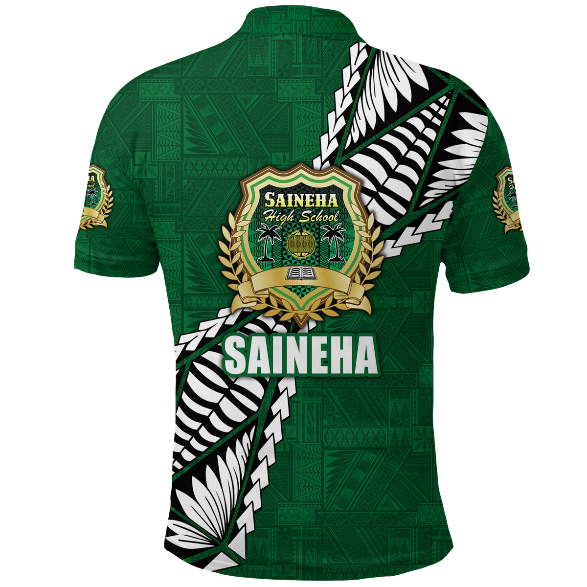 Tonga Saineha High School Tongan Patterns Polo Shirt LT12 - Polynesian Pride