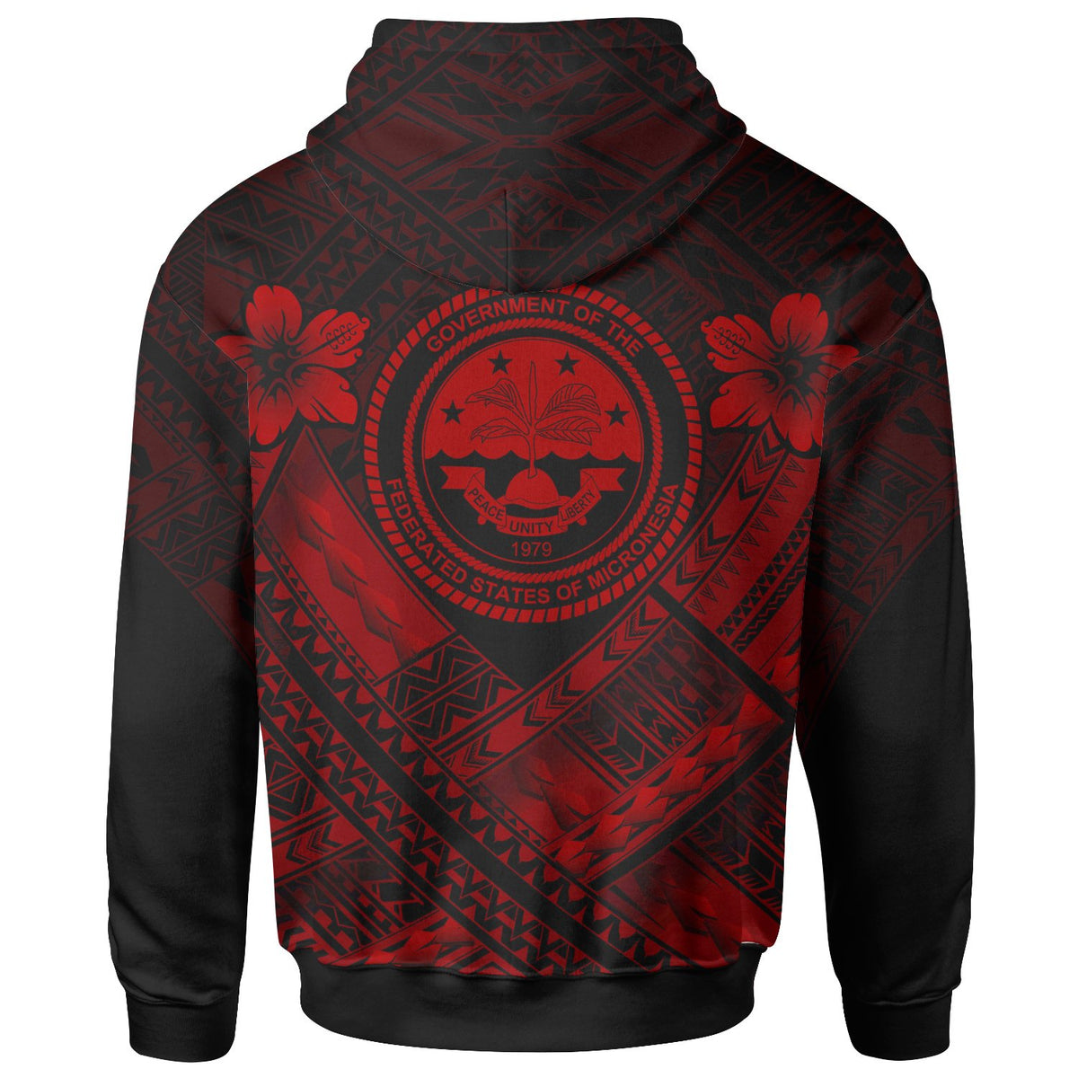 Federated States of Micronesia Polynesian Custom Zip up Hoodie Federated States of Micronesia Red Seal Camisole Hibiscus Style - Polynesian Pride