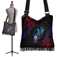 Guam Boho Handbag - KingFisher Bird With Map - Polynesian Pride