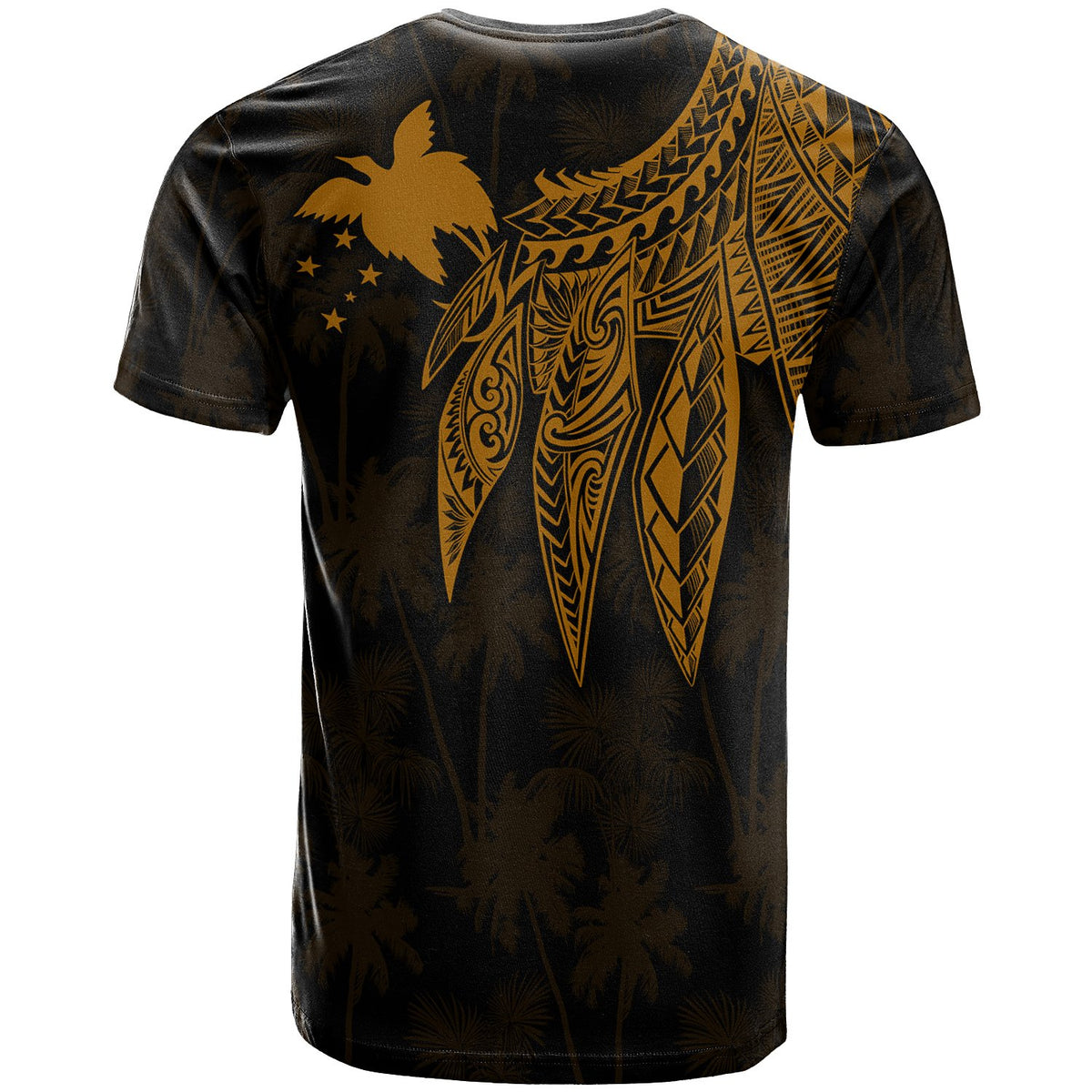 Papua New Guinea T Shirt Polynesian Wings (Golden) - Polynesian Pride