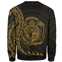 Nauru Sweatshirt - Custom Personalised Polynesian Pattern Style Gold Color - Polynesian Pride
