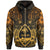 Guam Polynesian Zip up Hoodie Gold Turtle Homeland Unisex GOLD - Polynesian Pride