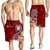 Fiji Custom Personalised Men's Shorts - Turtle Plumeria (Red) - Polynesian Pride