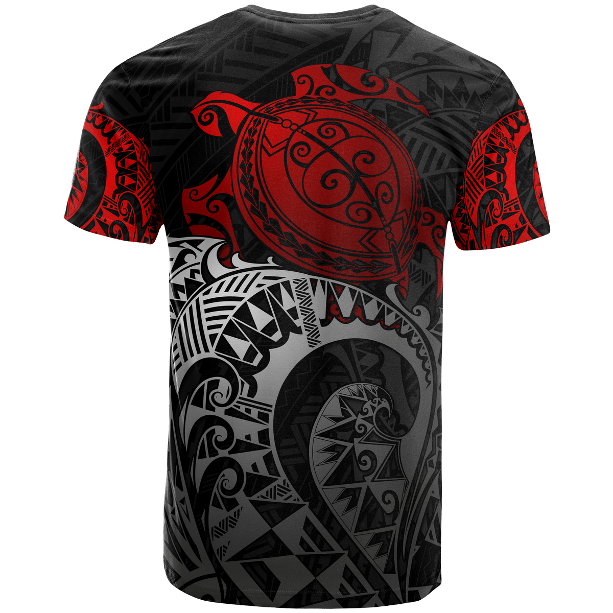 Hawaii T Shirt Polynesian Kanaka Maoli Red Turtle Tattoo - Polynesian Pride