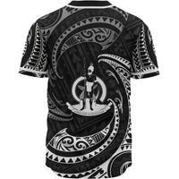 Vanuatu Polynesian Baseball Shirt - White Tribal Wave - Polynesian Pride