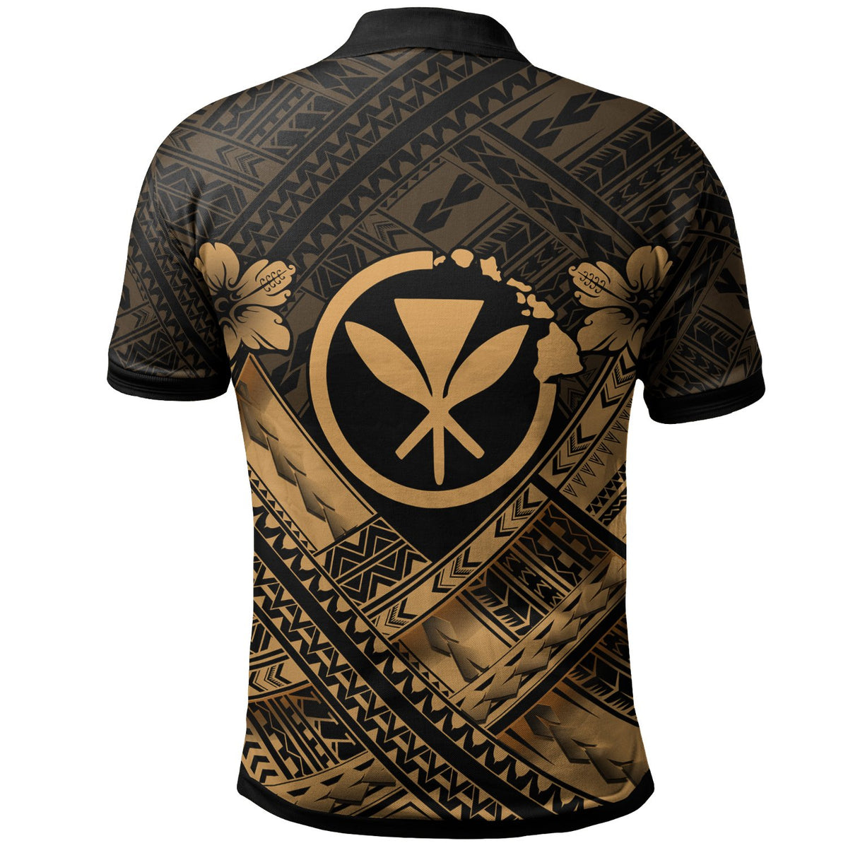 Hawaii Polo Shirt Gold Kanaka Maoli Polynesian Patterns - Polynesian Pride