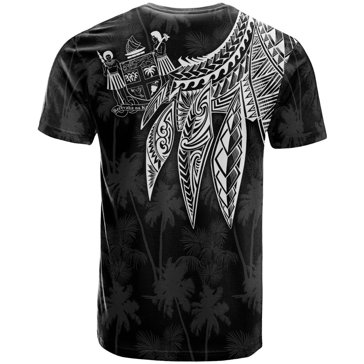 Fiji Custom T Shirt Polynesian Wings (White) - Polynesian Pride